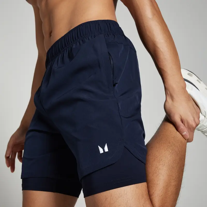 Pantaloncini sportivi 2 in 1 MP da uomo - Blu navy - XXS