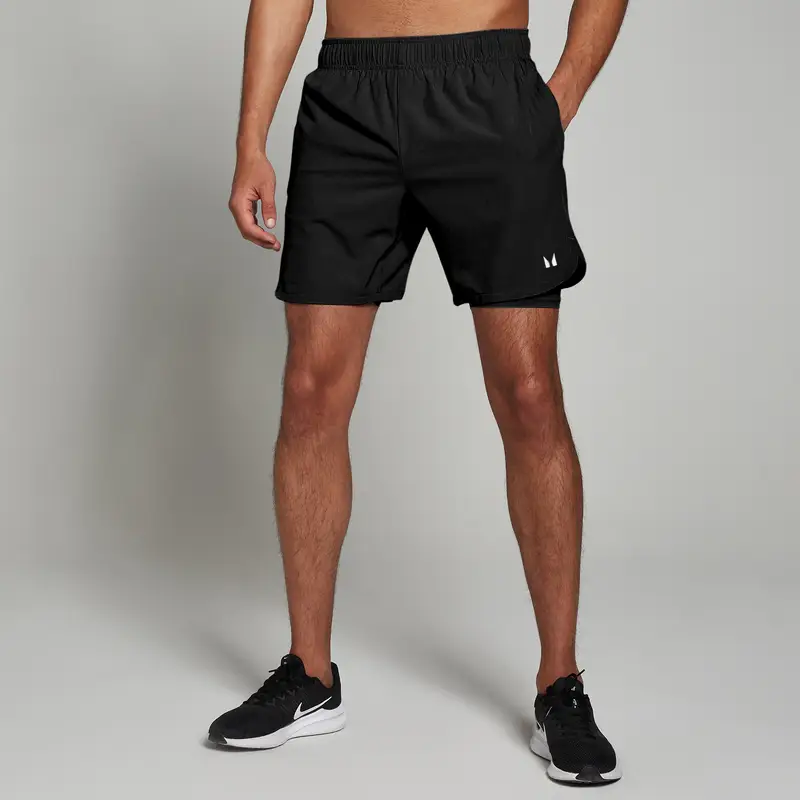 Pantaloncini sportivi 2 in 1 MP da uomo - Neri - XXS