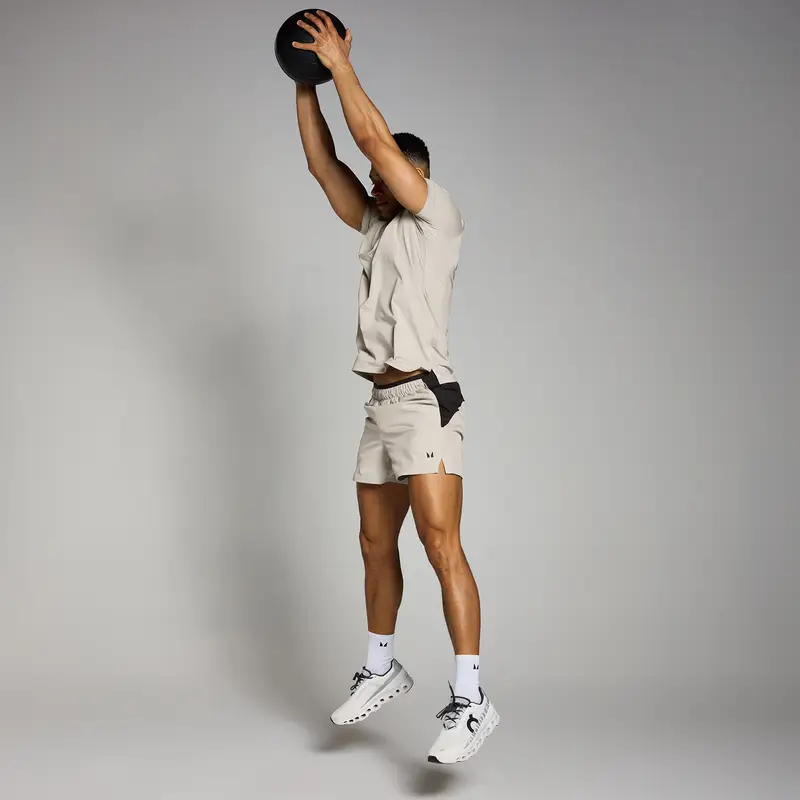 Pantaloncini sportivi da 13 cm in tessuto MP da uomo - Grigio tortora - XS miniatura 2