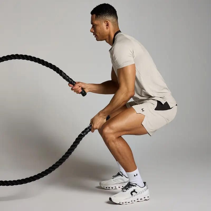 Pantaloncini sportivi da 13 cm in tessuto MP da uomo - Grigio tortora - XS miniatura 3