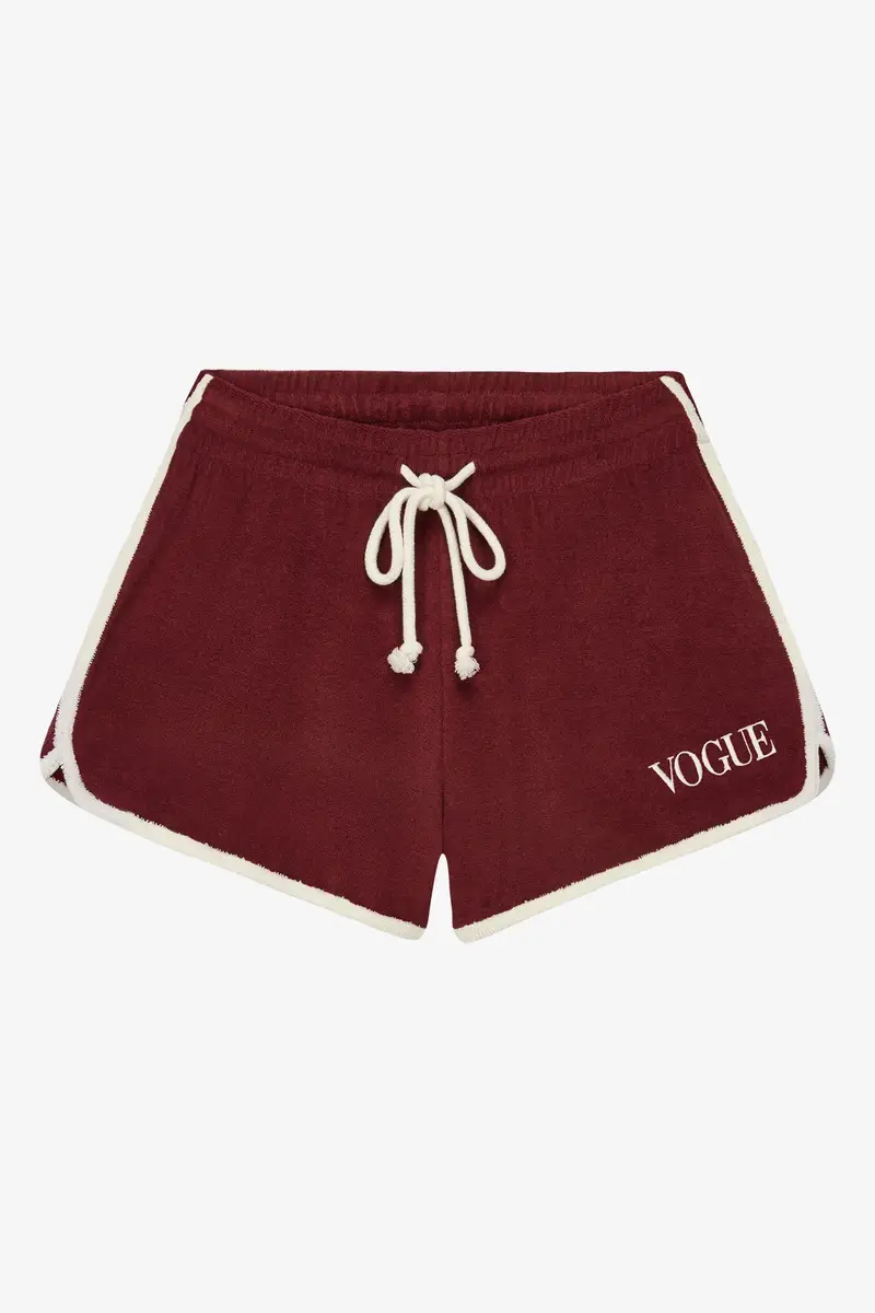 Pantaloncini VOGUE Retro Sports in spugna bordeaux con logo ricamato