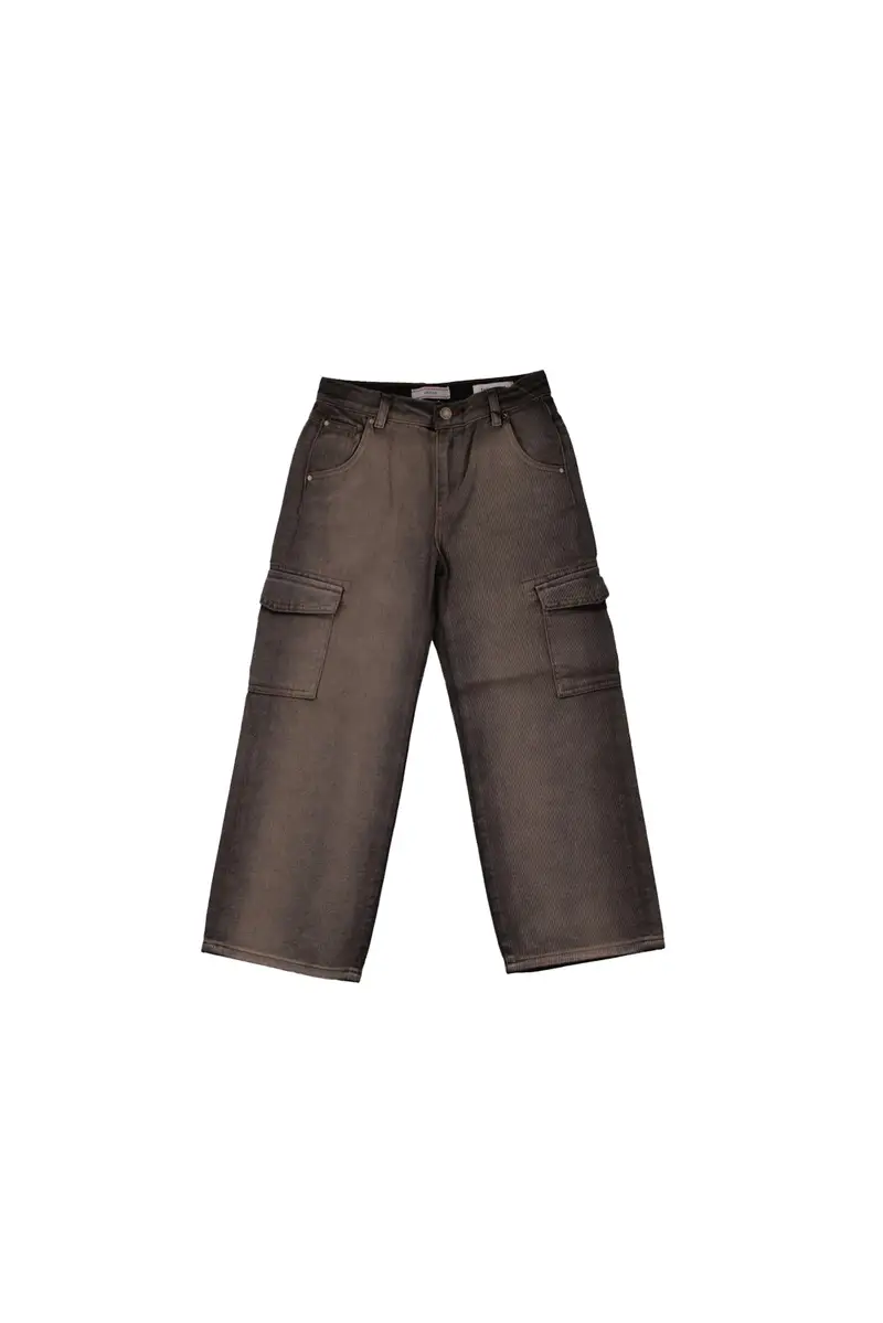 Pantalone Bambina GUESS Vintage denim Blk overdye rgd dnm wide cargo