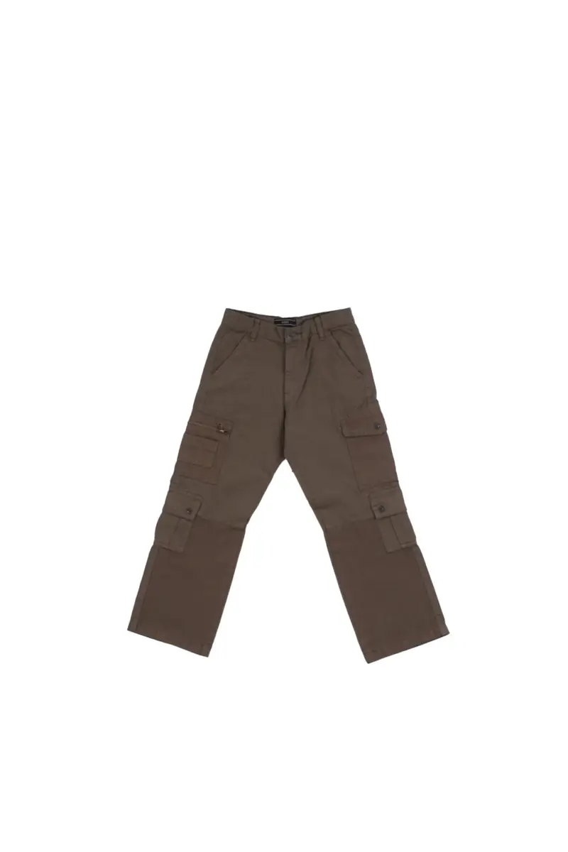 Pantalone Bambino GUESS Olive Rigid gabardine cargo pants