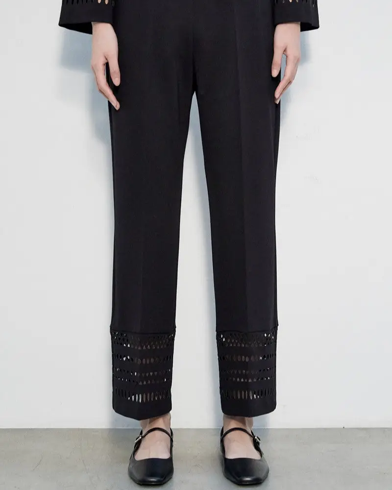 Pantalone con traforo nero