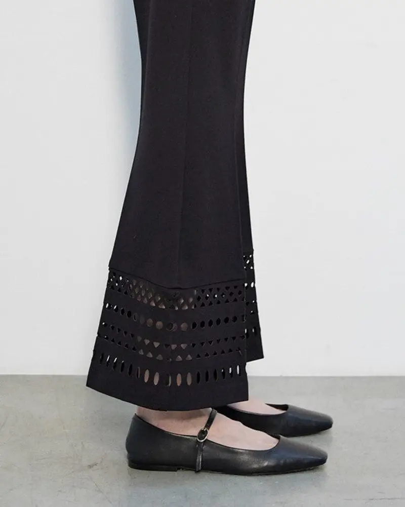 Pantalone con traforo nero miniatura 2