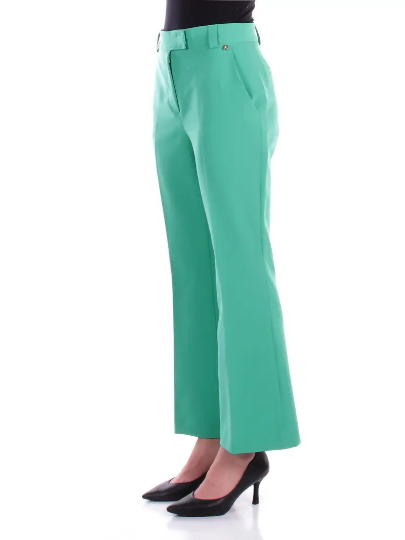 Pantalone Donna LIU JO Smeraldo Ecs pantalone trombetta miniatura 2