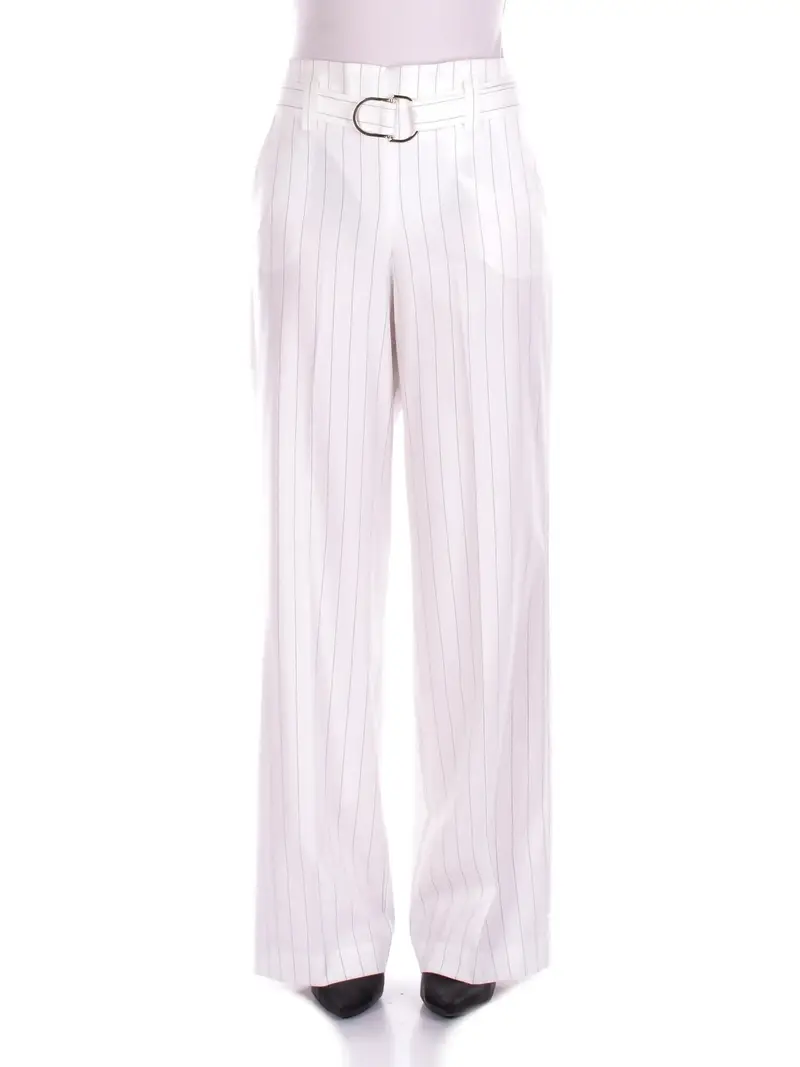 Pantalone Donna LIU JO White bluette Pantalone vita alta