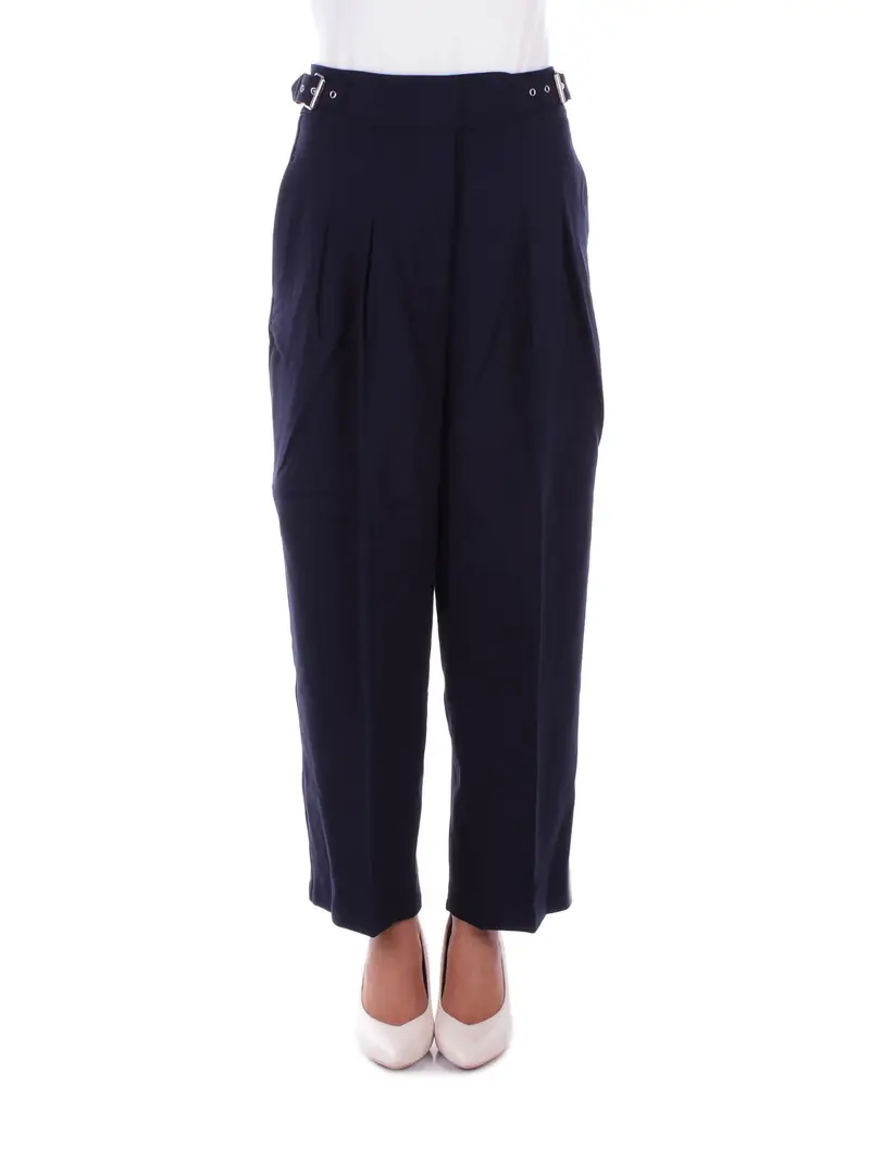 Pantalone Donna RALPH LAUREN Navy Zattary cropped pleated