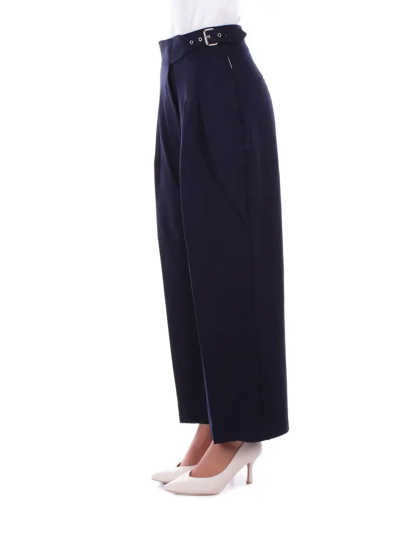 Pantalone Donna RALPH LAUREN Navy Zattary cropped pleated miniatura 2
