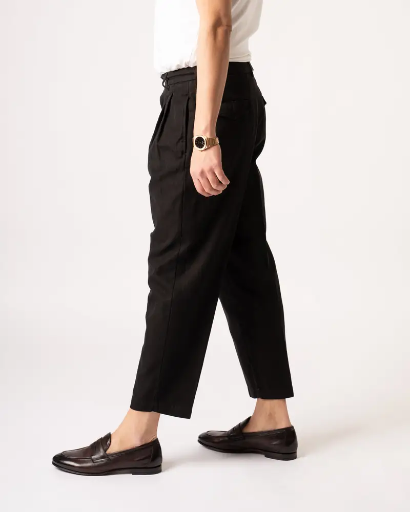 Pantalone Doppia Pence Luca Nero