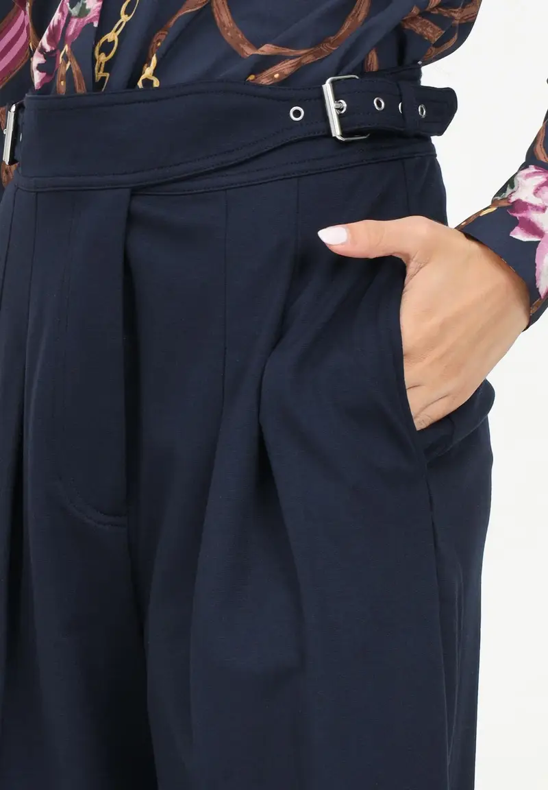 Pantalone elegante blu da donna miniatura 2
