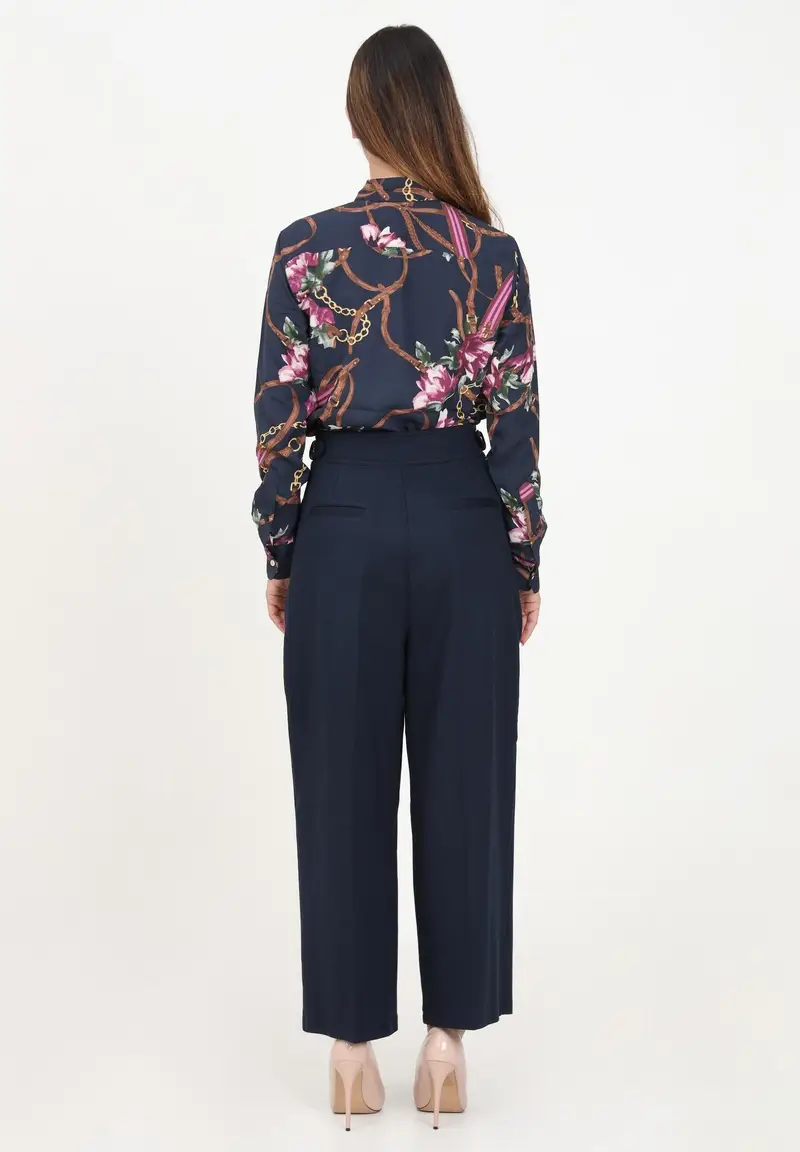 Pantalone elegante blu da donna miniatura 3