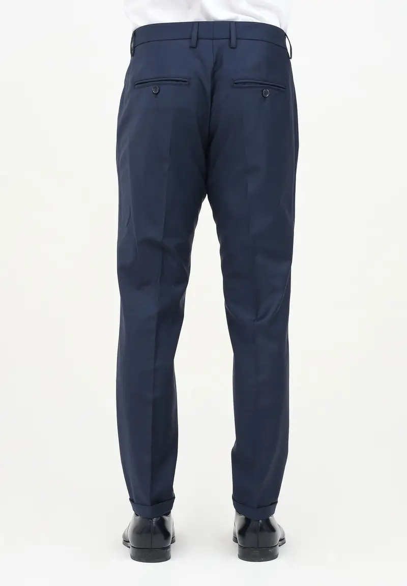 Pantalone elegante blu da uomo miniatura 2