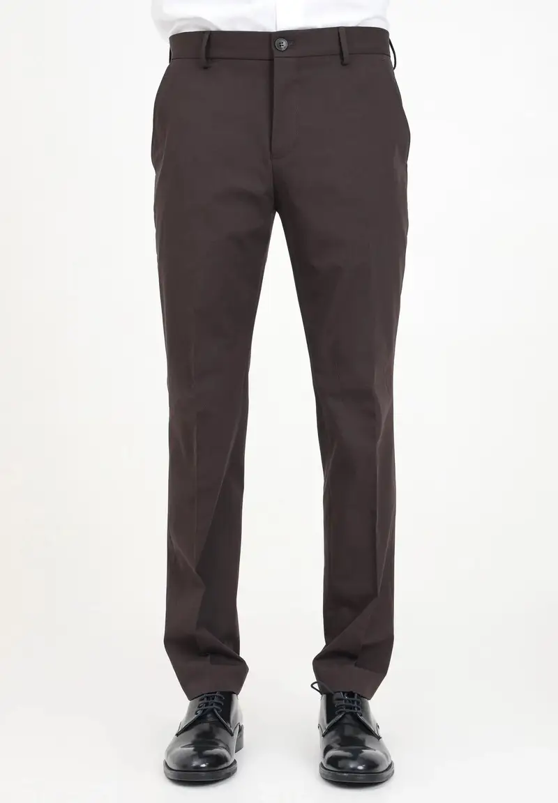 Pantalone elegante marrone da uomo