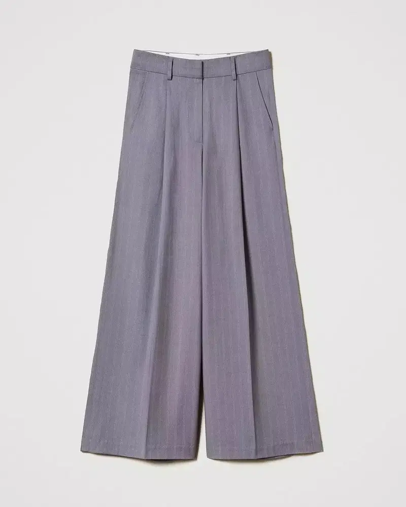 Pantalone gessato grigio