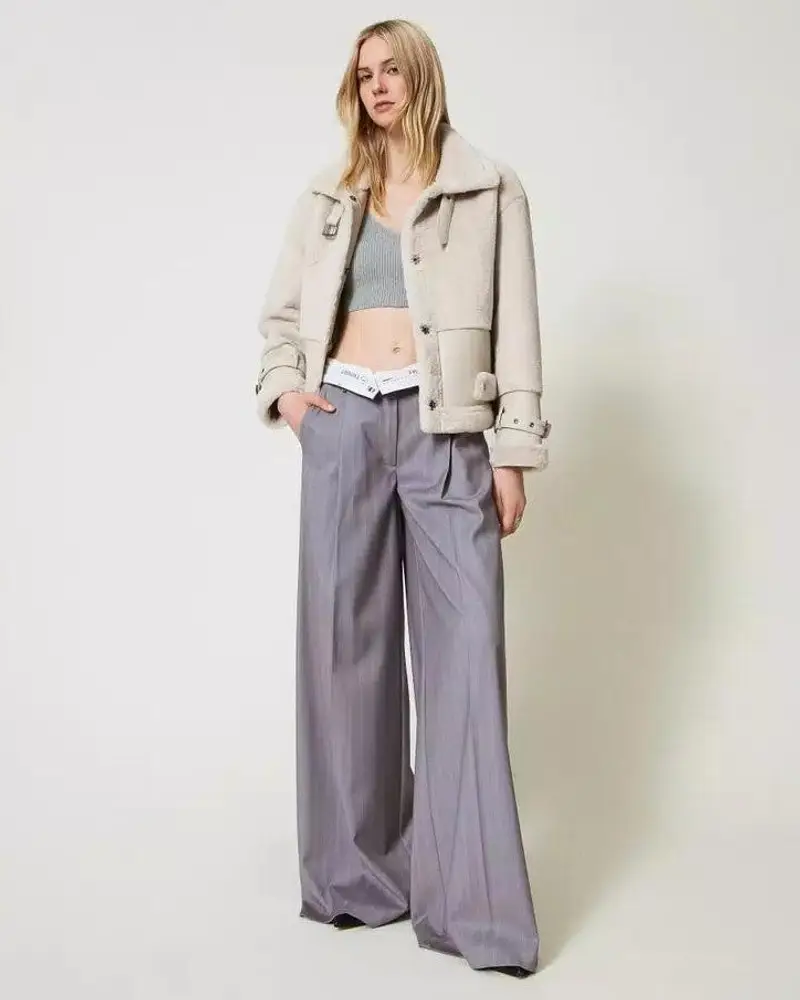 Pantalone gessato grigio miniatura 2