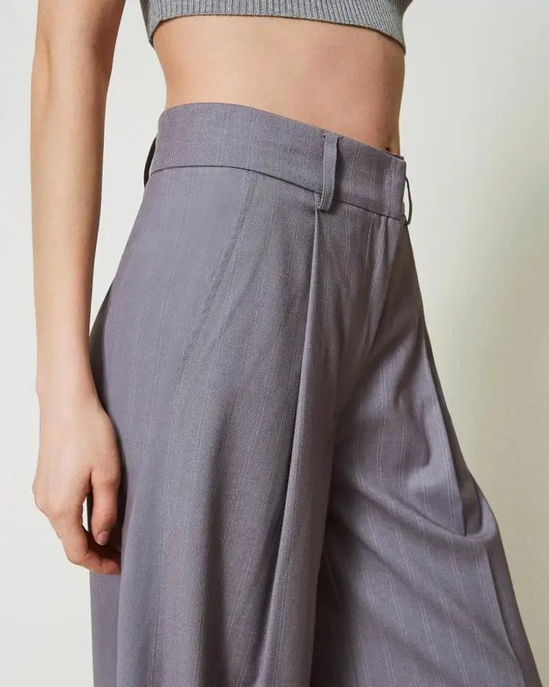 Pantalone gessato grigio miniatura 3