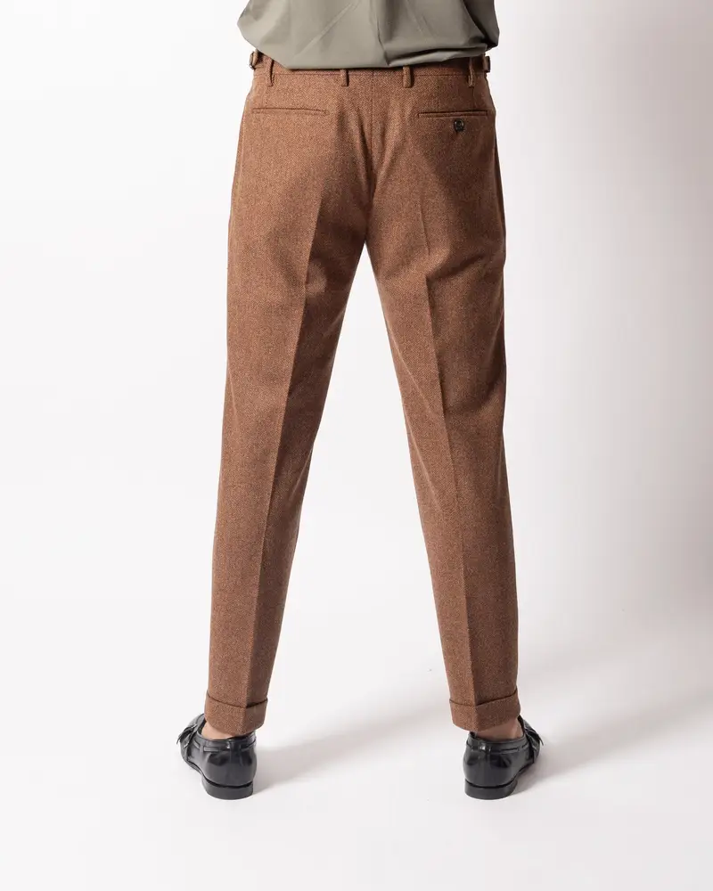 Pantalone Retro Spigato Tabacco miniatura 3