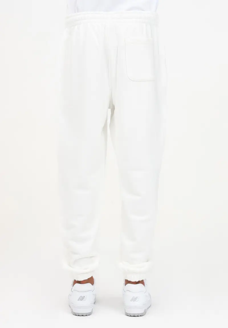 Pantalone sportivo bianco per uomo e donna con patch logo miniatura 2