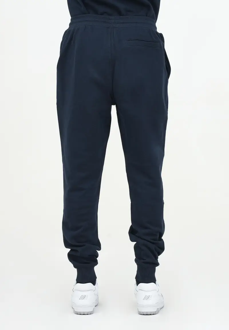 Pantalone sportivo blu da uomo con ricamo logo miniatura 2