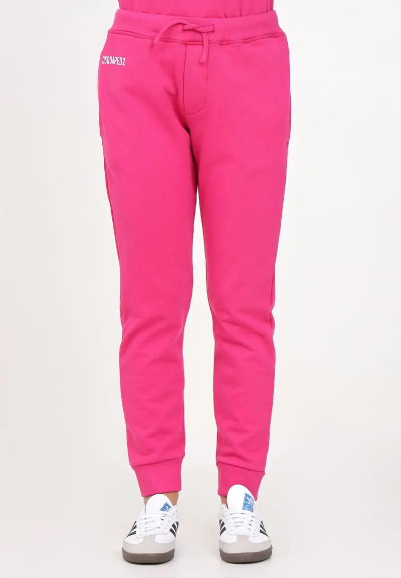 Pantalone sportivo fucsia per donna e bambina con stampa logo