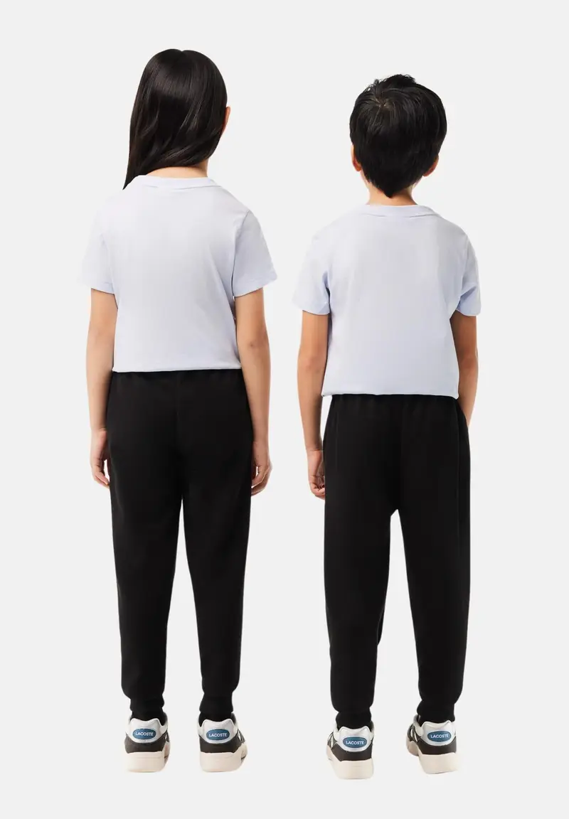 Pantalone sportivo nero per bambino e bambina rifinito da ricamo coccodrillo miniatura 3