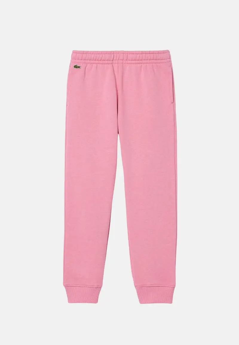 Pantalone sportivo rosa per bambino e bambina rifinito da ricamo coccodrillo