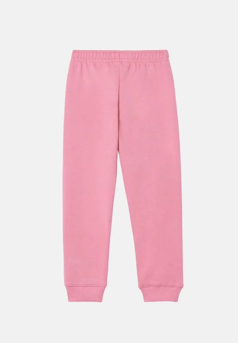 Pantalone sportivo rosa per bambino e bambina rifinito da ricamo coccodrillo miniatura 2