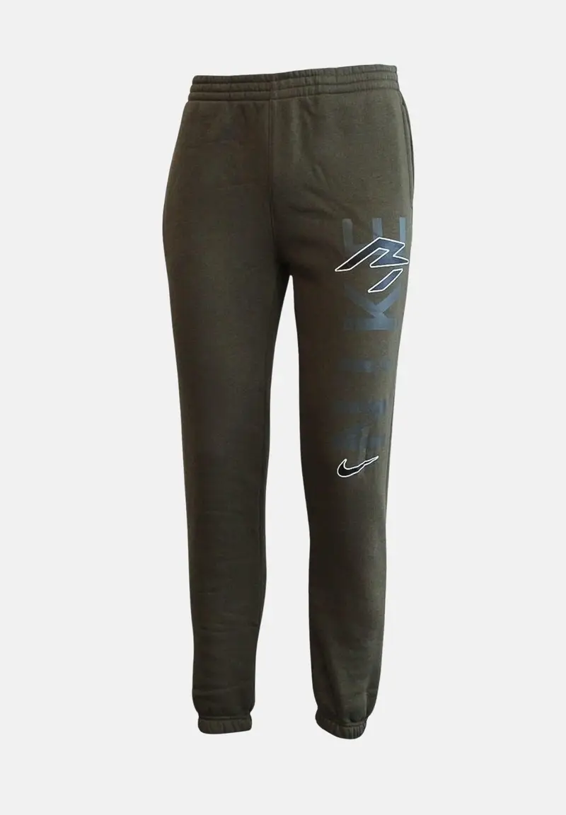 Pantalone sportivo verde per bambino e bambina con maxi stampa logo