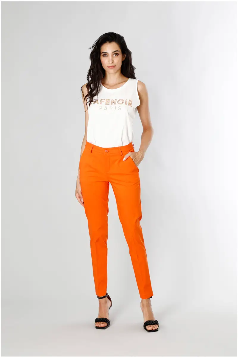 pantaloni chino in tessuto superstretch arancio 42