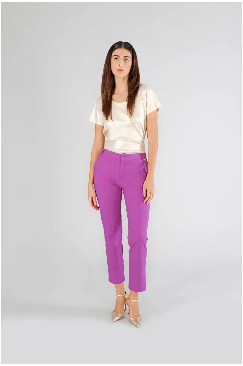 pantaloni chino tessuto superstretch azalea 40