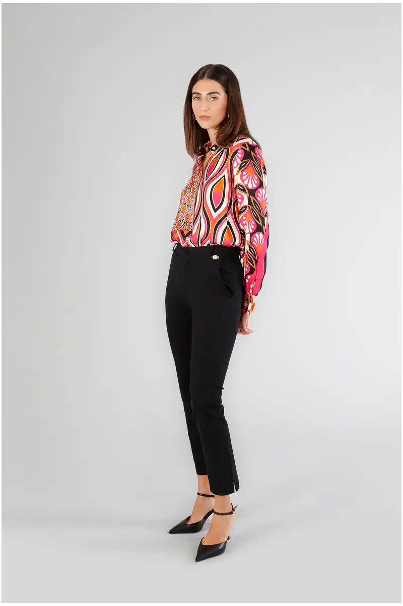 pantaloni chino tessuto superstretch nero