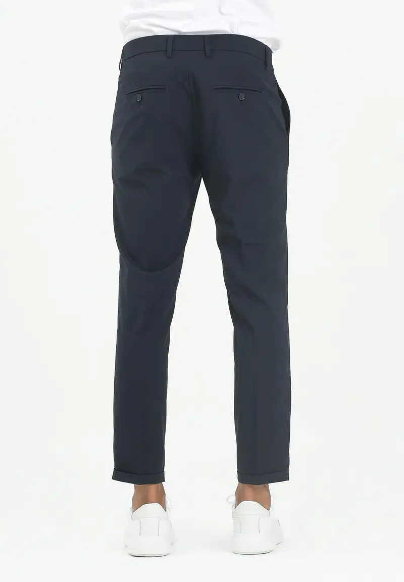 Pantaloni eleganti blu da uomo miniatura 2