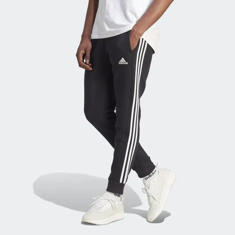 Pantaloni Essentials Fleece 3-Stripes Tapered Cuff |  Adidas