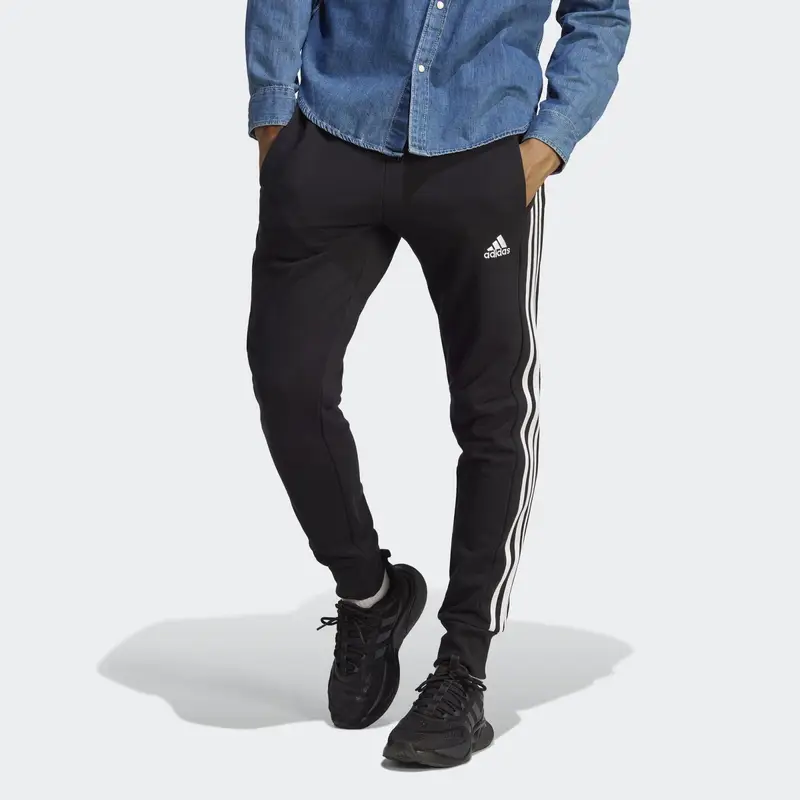 Pantaloni Essentials French Terry Tapered Cuff 3-Stripes | Adidas
