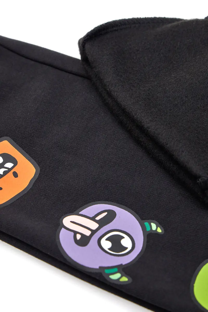 Pantaloni Felpati Neri con Stampe Colorate PITT KIDS 6011 miniatura 2