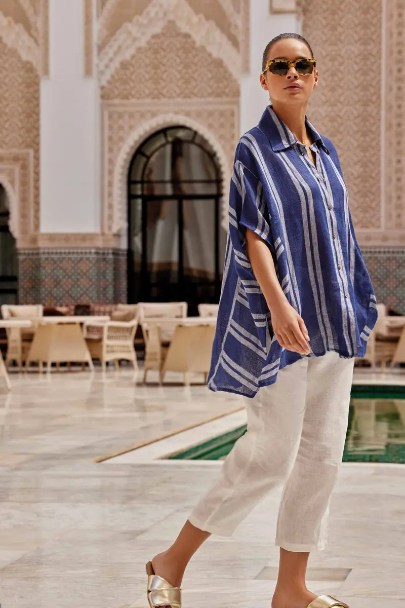 PANTALONI GAMBA DRITTA IN LINO NAOMI | Colore: Bianco | Taglia: L