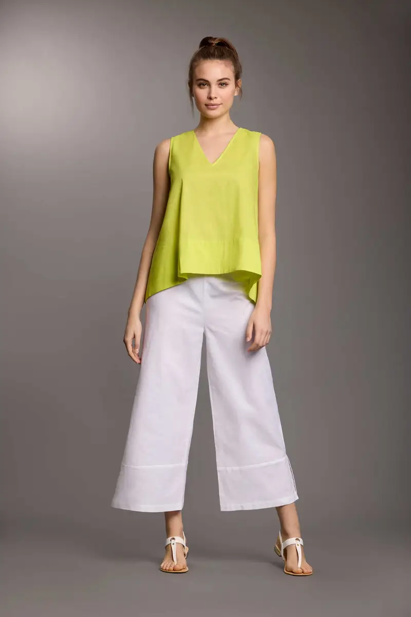 PANTALONI GAMBA LARGA KAI | Colore: Bianco | Taglia: S