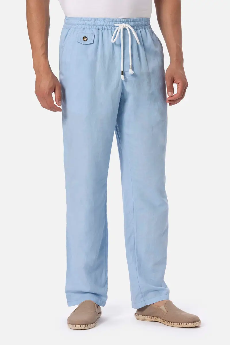 PANTALONI IN LINO SAMUEL | Colore: Light Blu | Taglia: M