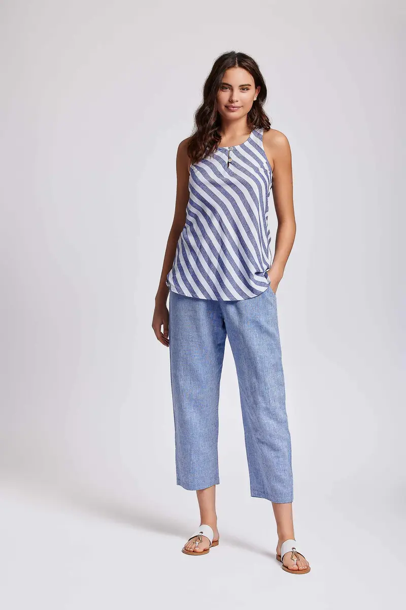 PANTALONI LARGHI IN LINO LUCY | Colore: Light Blu | Taglia: S