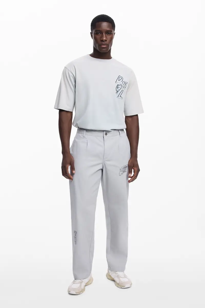 Pantaloni lunghi sartoriali ricamati