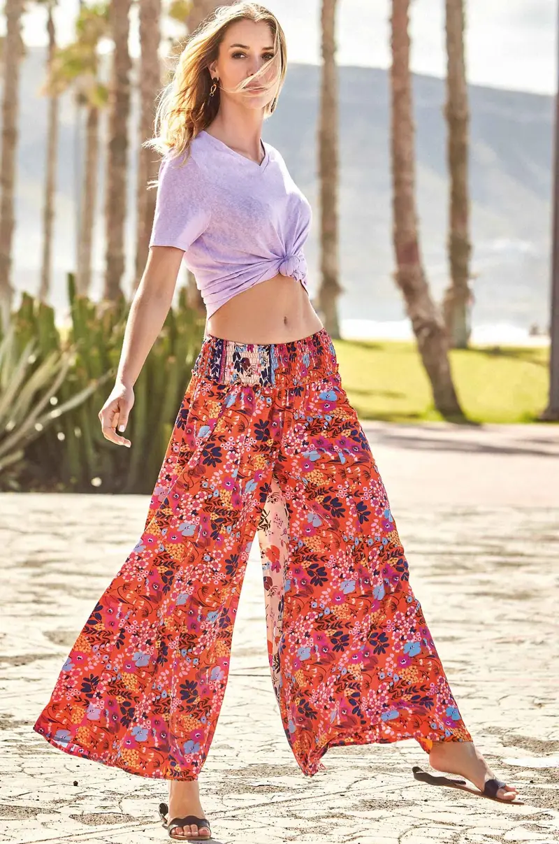 PANTALONI PALAZZO FLORALE | Colore: Multi | Taglia: XL