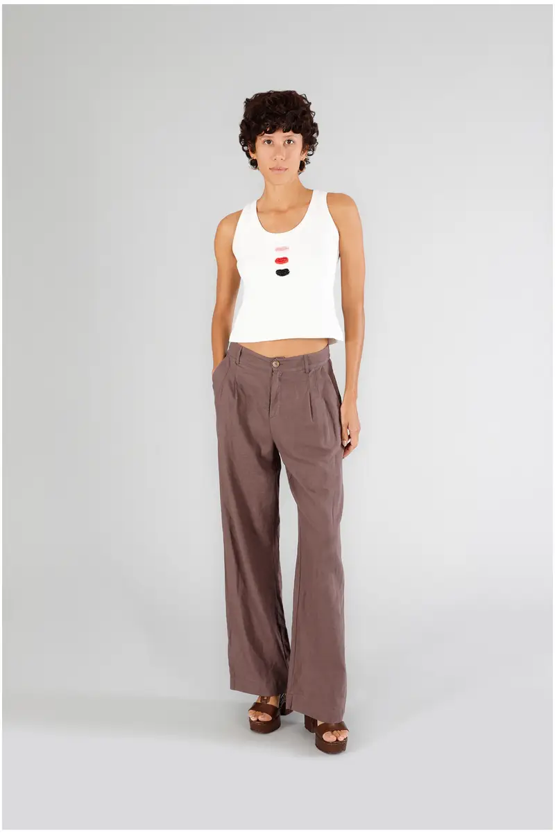 pantaloni palazzo misto lino t.moro 44