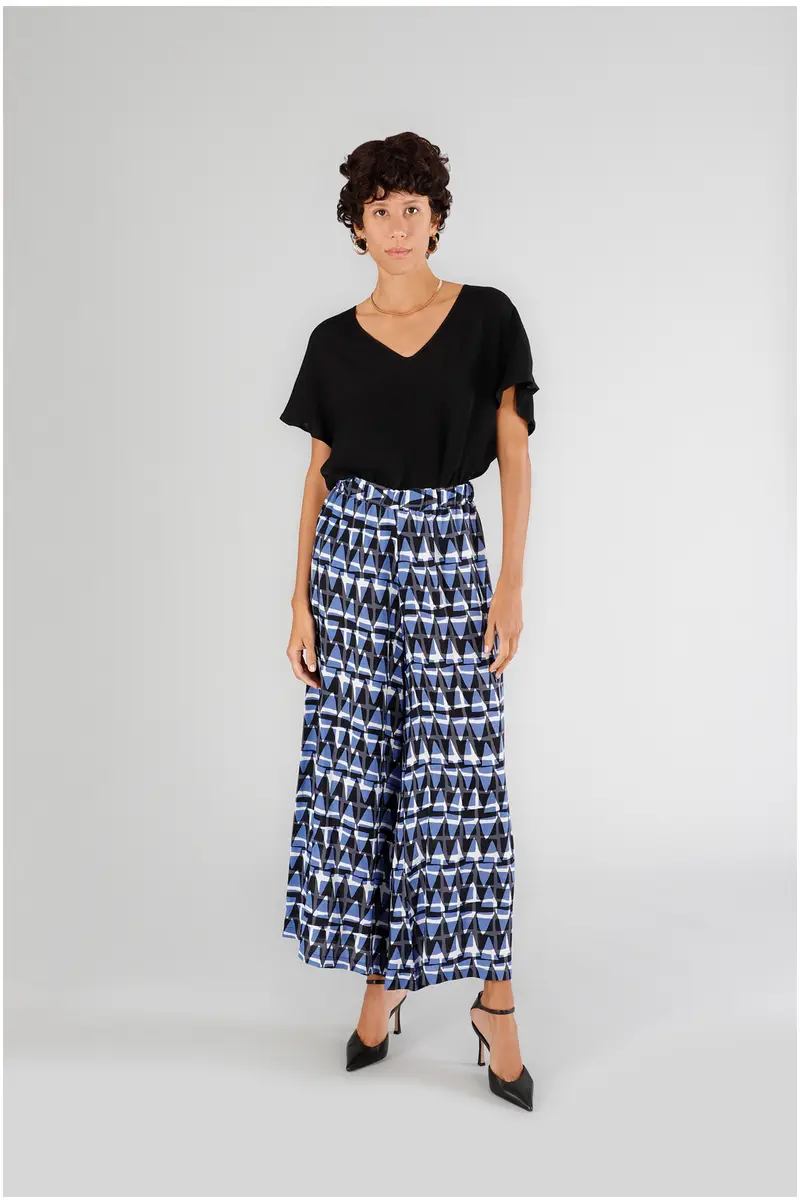 pantaloni palazzo stampato etnica