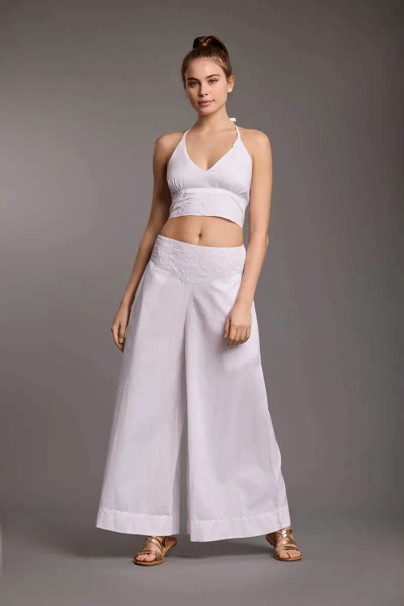 PANTALONI PALAZZO TERA | Colore: Bianco | Taglia: L