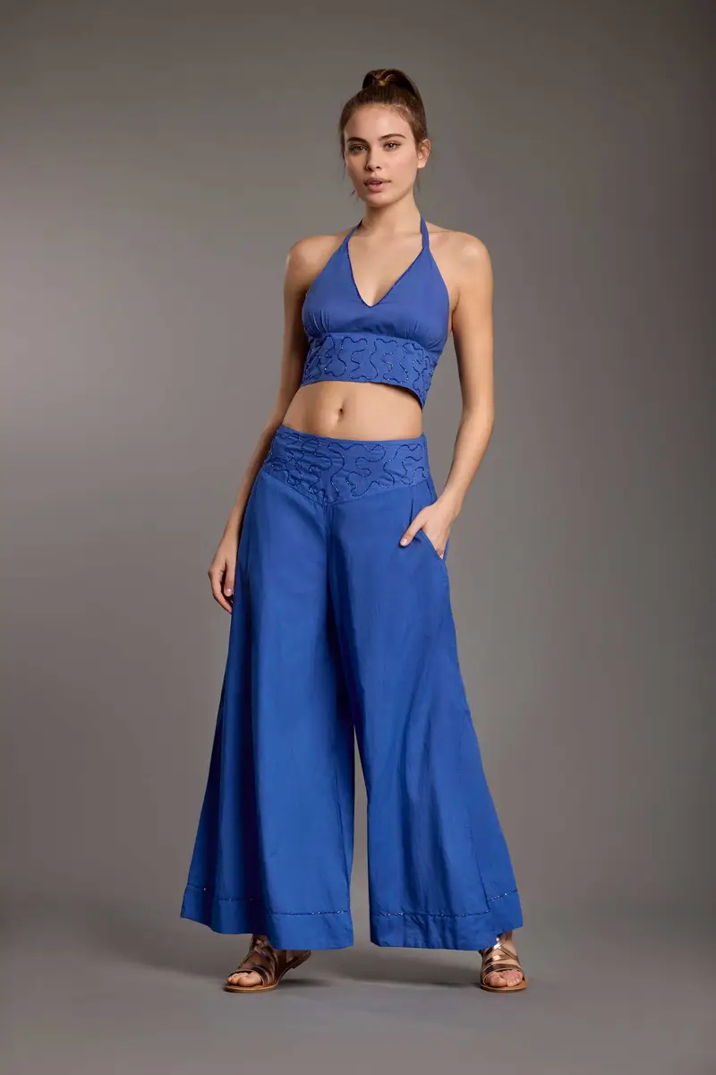 PANTALONI PALAZZO TERA | Colore: Blu | Taglia: L