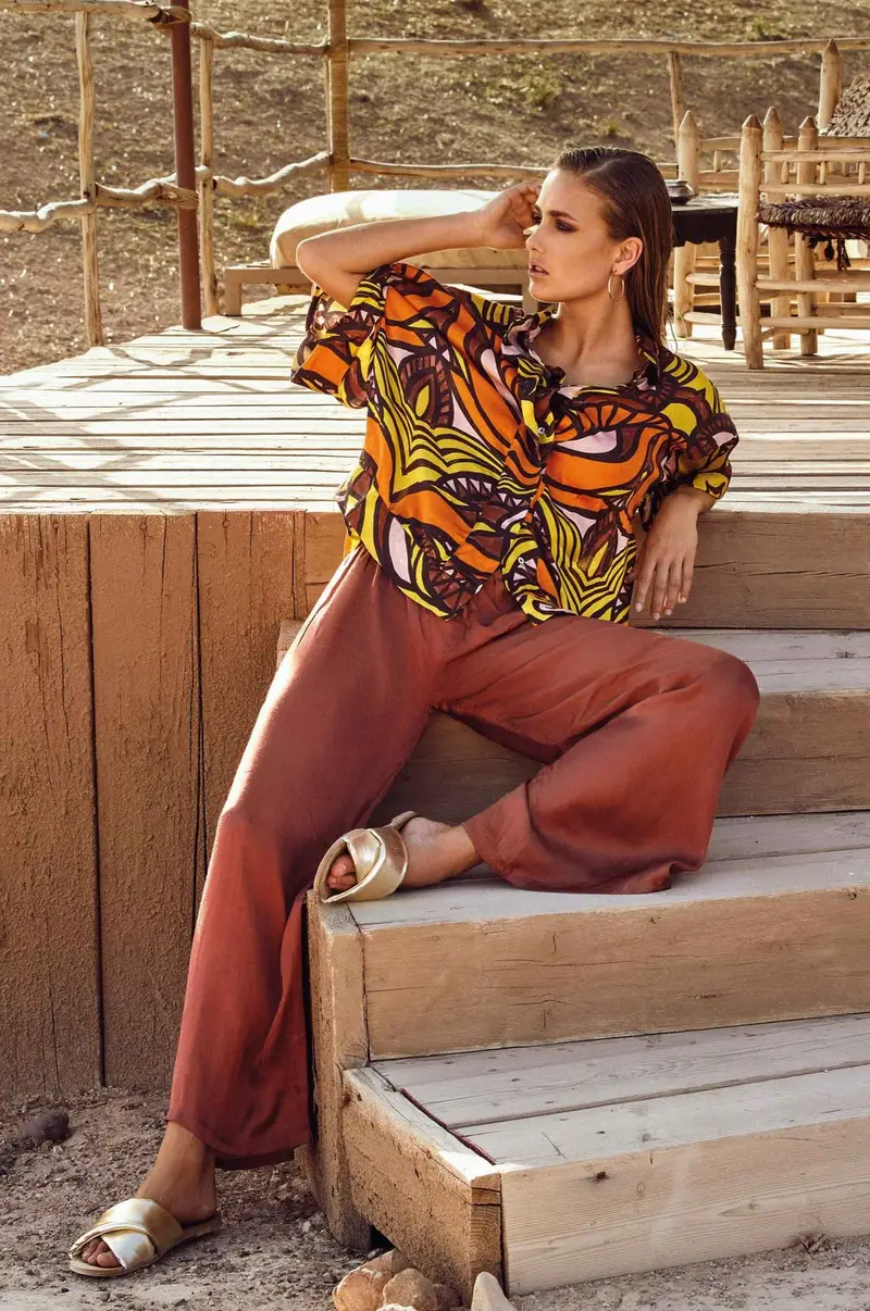 PANTALONI PALAZZO TERRACOTTA | Colore: Terracotta | Taglia: S