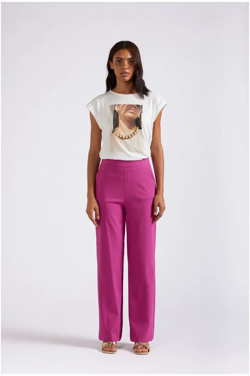 pantaloni palazzo tessuto superstretch fuxia