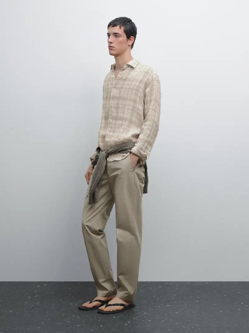 Pantaloni Semi Jogger Fit - Kaki - 46 - Massimo Dutti - Maschile
