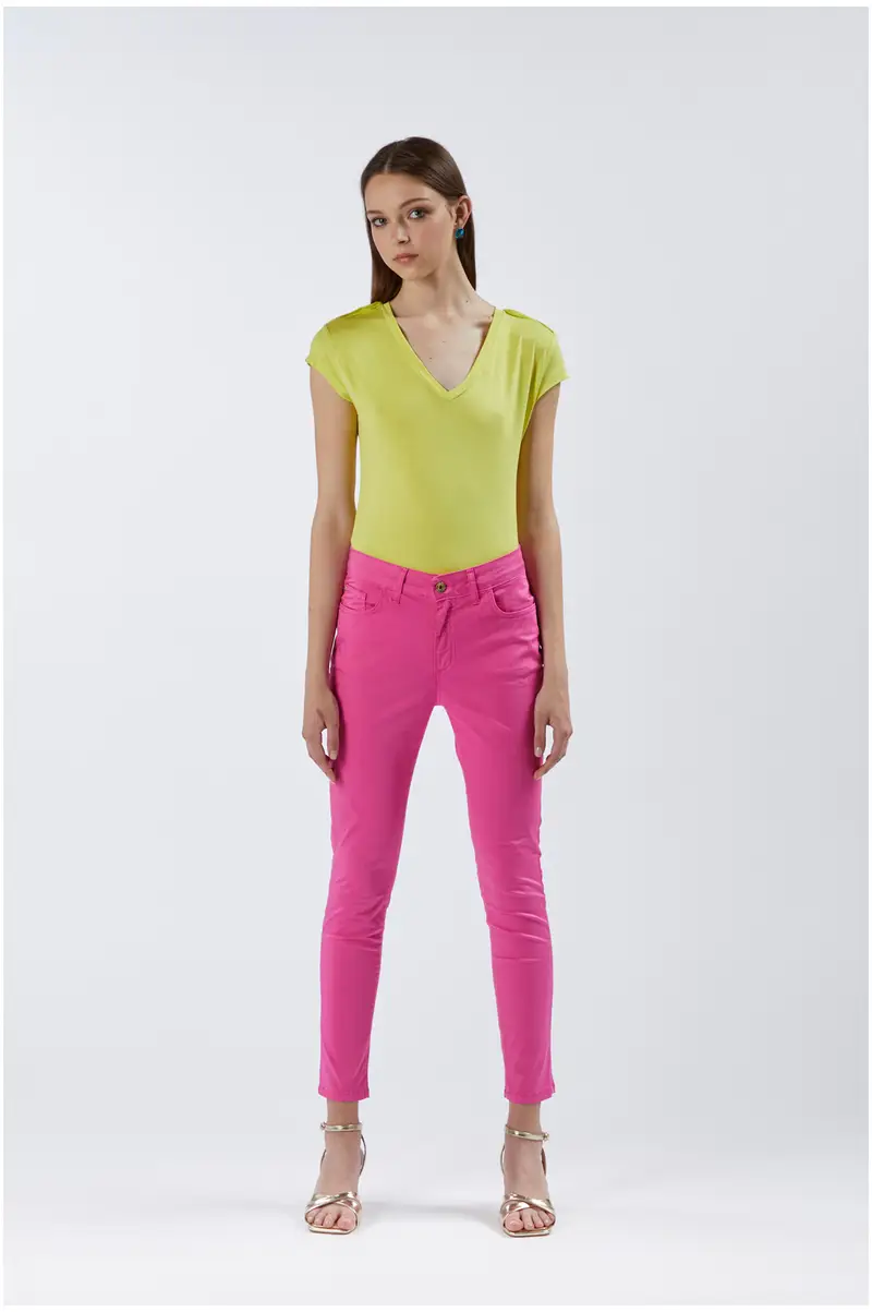 pantaloni skinny tinto capo fuxia 29